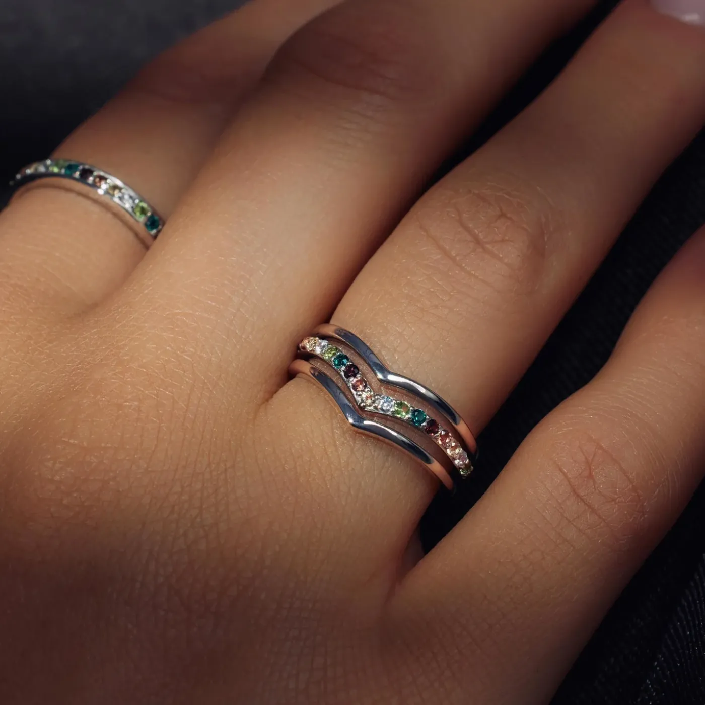 Santa Maria del Fiore Ringe aus 925er Sterlingsilber mit farbigen Zirkoniasteinen|Parte di Me Clearance