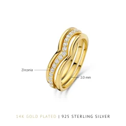 Santa Maria della Base 925 Sterlingsilber vergoldete Ringe mit Zirkoniasteinen|Parte di Me Sale