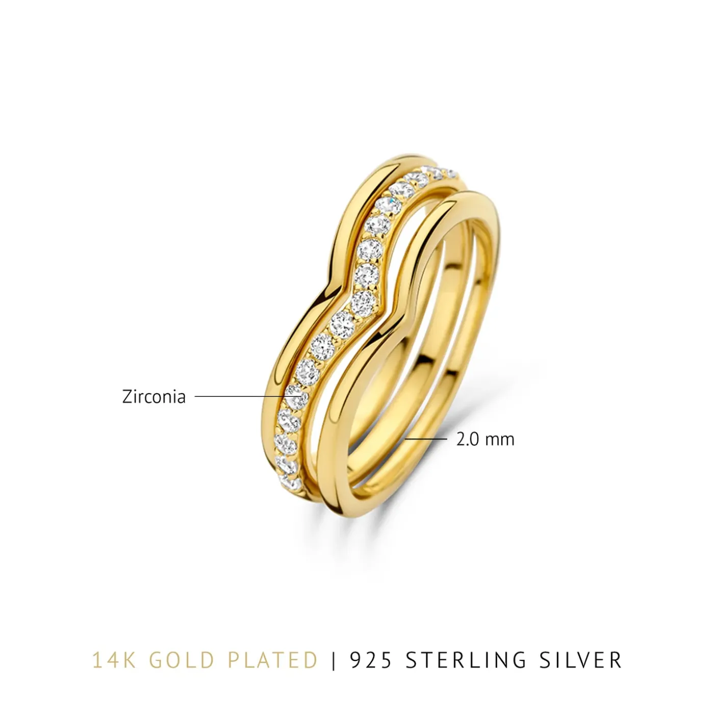 Santa Maria della Base 925 Sterlingsilber vergoldete Ringe mit Zirkoniasteinen|Parte di Me Sale