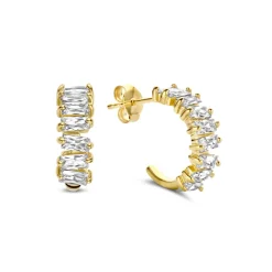 Santa Maria della Base 925 Sterlingsilber vergoldete Ohrringe mit Zirkoniasteinen|Parte di Me New