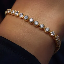 Santa Maria della Base Armband aus vergoldetem 925er Sterlingsilber mit Zirkoniasteinen|Parte di Me Online