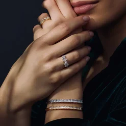 Santa Maria della Base 925er Sterlingsilber vergoldeter Ring mit Zirkoniasteinen|Parte di Me Outlet