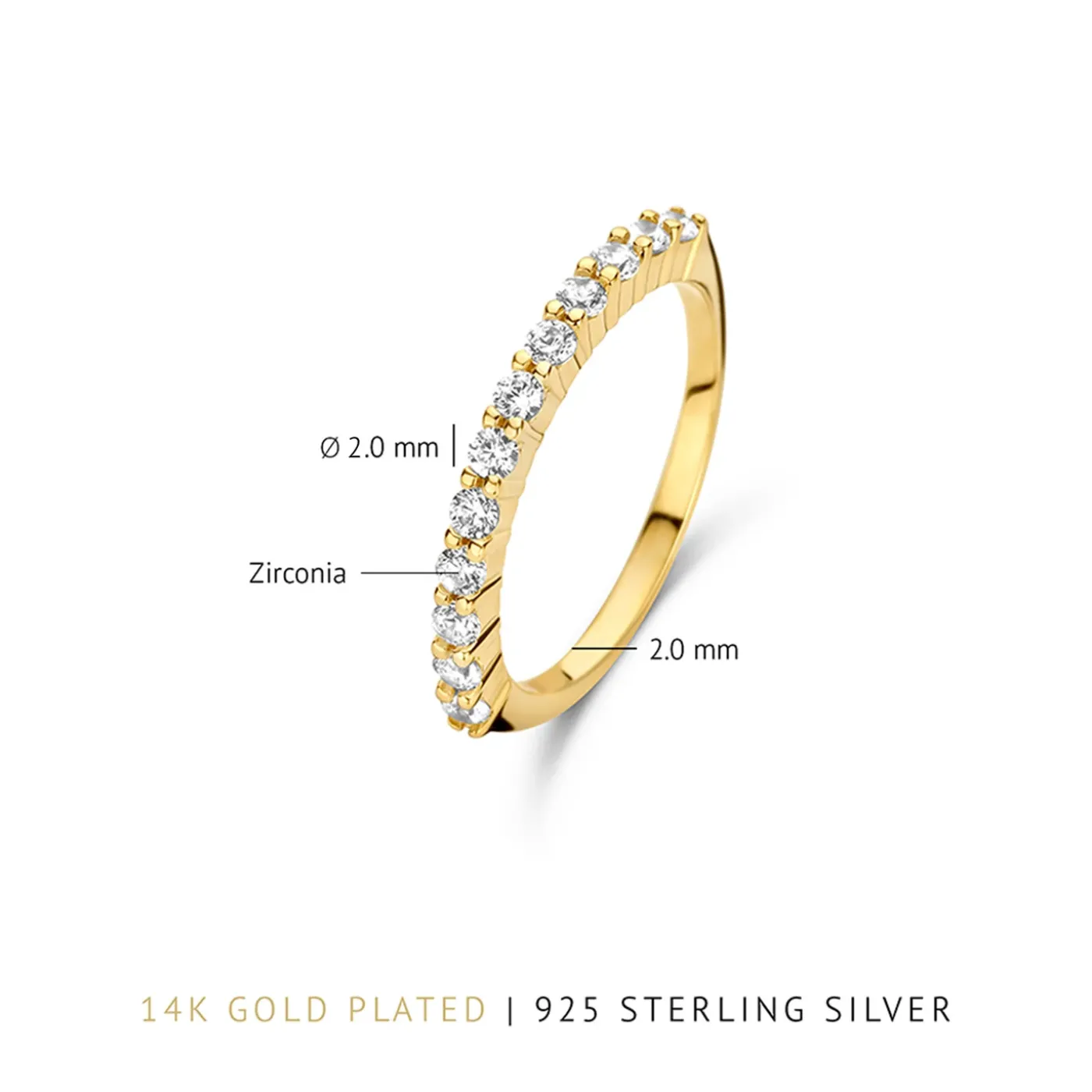 Santa Maria della Base 925er Sterlingsilber vergoldeter Ring mit Zirkoniasteinen|Parte di Me Clearance