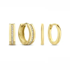 Sorprendimi 925 Sterling Silber vergoldet Ohrringe mit Zirkonia Steinen besetzt|Parte di Me Best