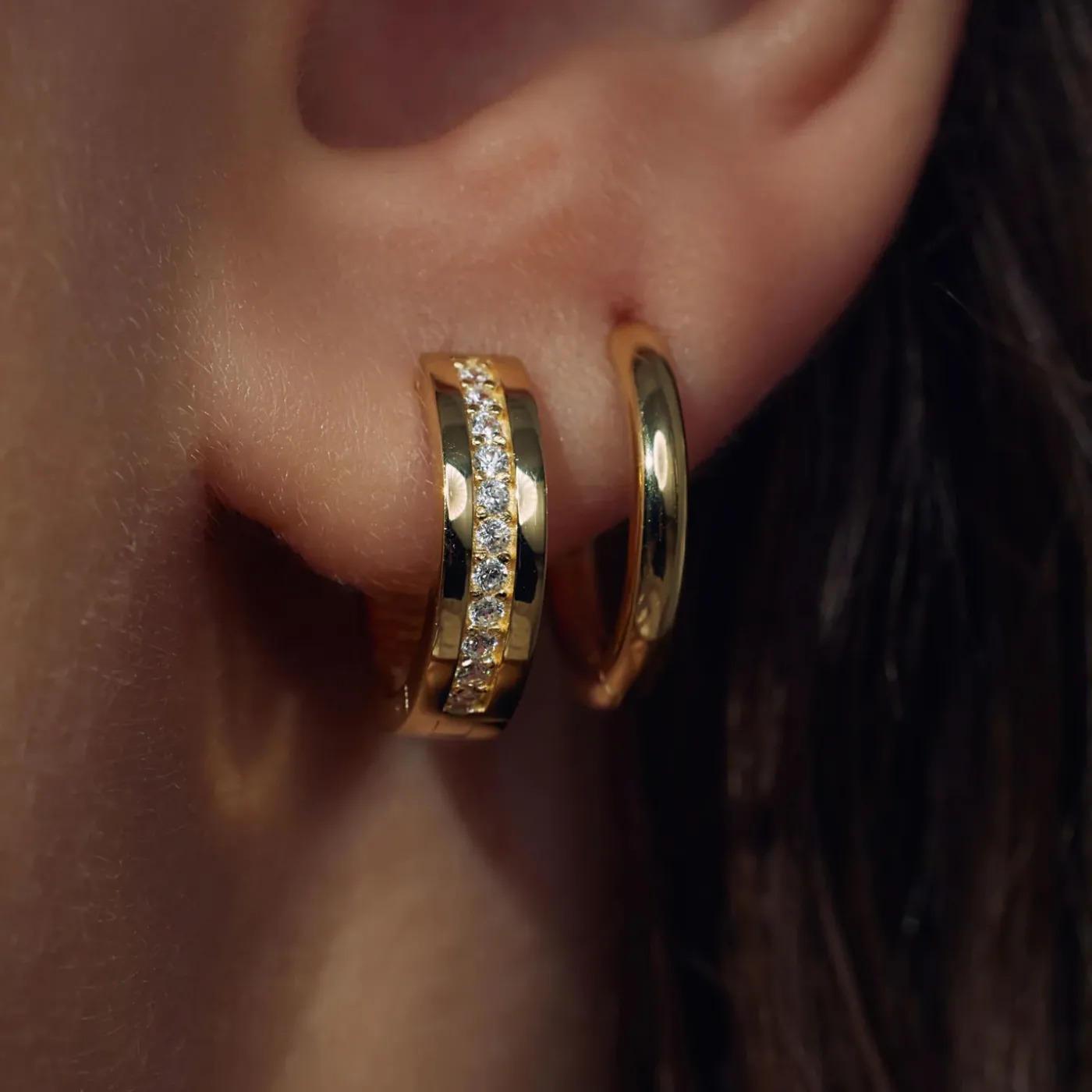 Sorprendimi 925 Sterling Silber vergoldet Ohrringe mit Zirkonia Steinen besetzt|Parte di Me Best