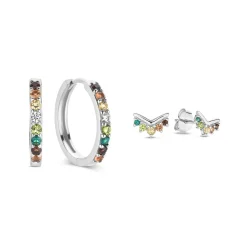 Sorprendimi 925 Sterling Silber Ohrringe mit farbigen Zirkonia Steinen besetzt|Parte di Me Sale