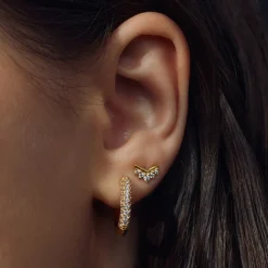 Sorprendimi 925 Sterling Silber vergoldet Ohrringe mit Zirkonia Steine gesetzt|Parte di Me Fashion