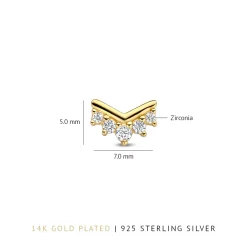 Sorprendimi 925 Sterling Silber vergoldet Ohrringe mit Zirkonia Steine gesetzt|Parte di Me Fashion