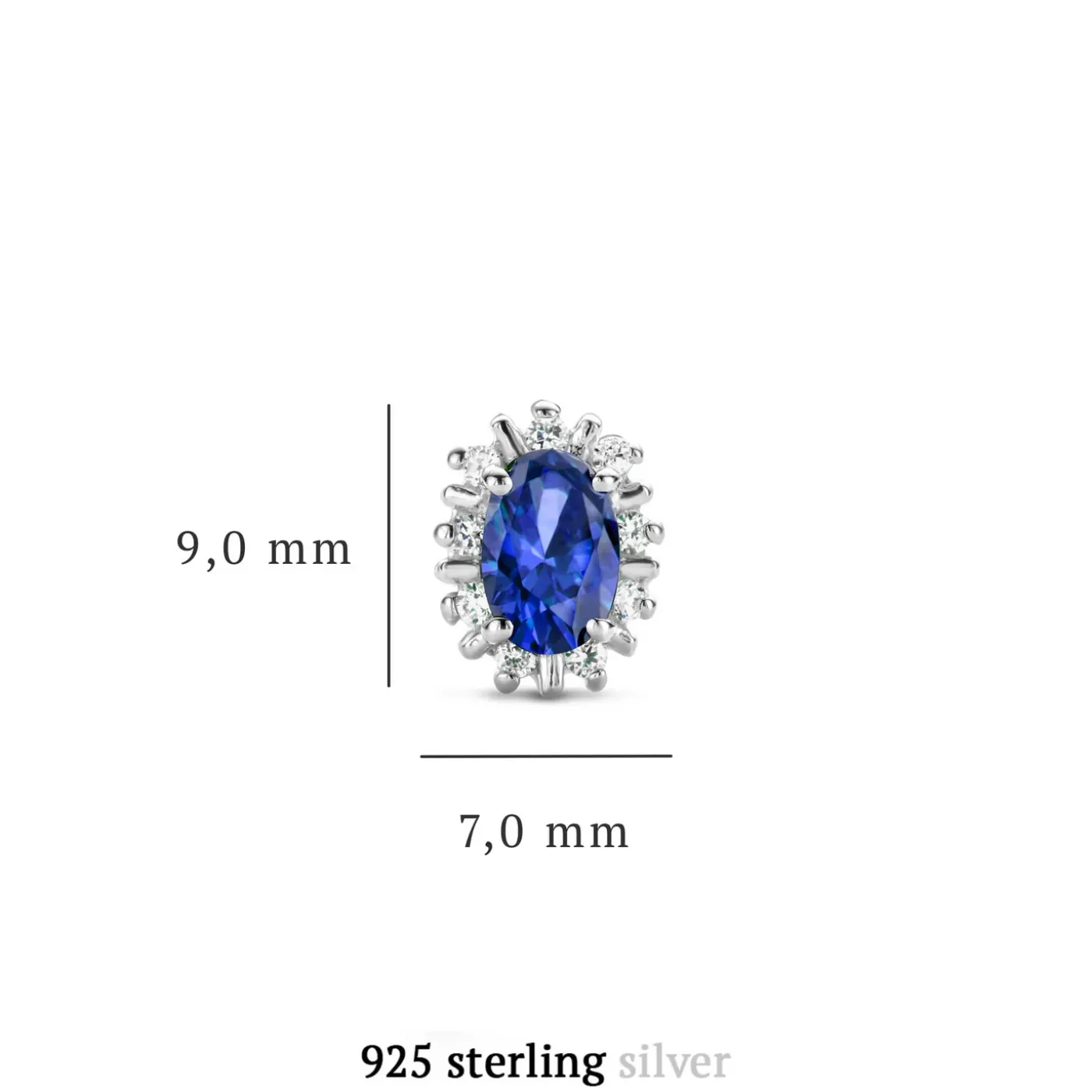 Sorprendimi 925 Sterling Silber Halskette und Ohrstecker Geschenk-Set mit blauen Zirkonia Stein|Parte di Me Discount