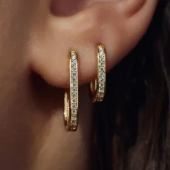 Sorprendimi 925 Sterling Silber vergoldet Ohrringe mit Zirkonia Steine gesetzt|Parte di Me New