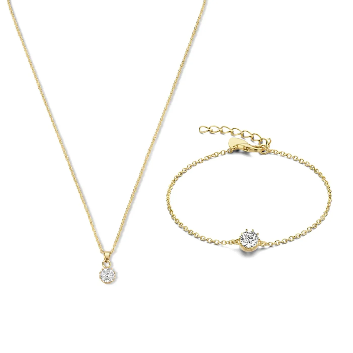 Sorprendimi 925er Sterling Silber vergoldet Halskette und Armband Geschenkset mit 14 Karat Goldplattierung|Parte di Me Outlet