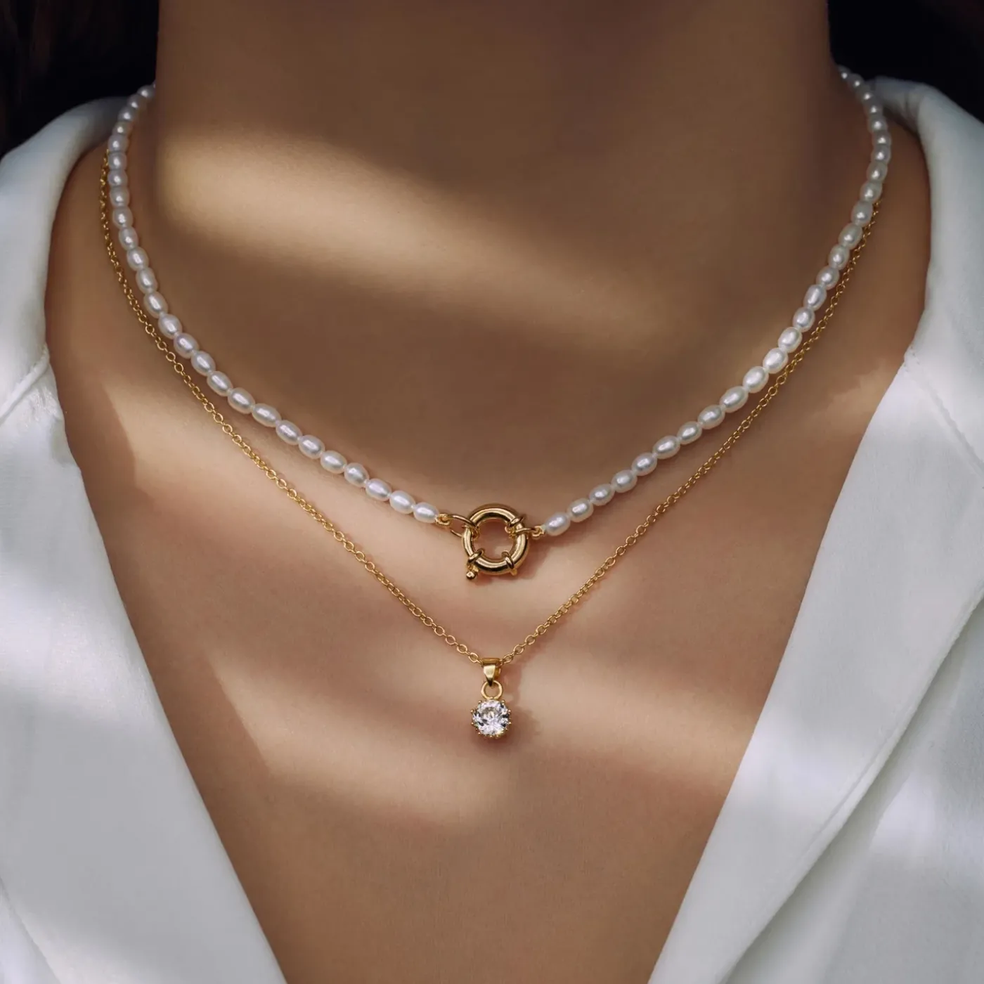 Sorprendimi 925er Sterling Silber vergoldet Halskette und Armband Geschenkset mit 14 Karat Goldplattierung|Parte di Me Outlet