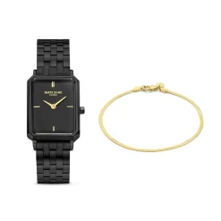 Sorprendimi schwarze Uhr und 925 Sterling Silber vergoldetes Armband|Parte di Me Fashion